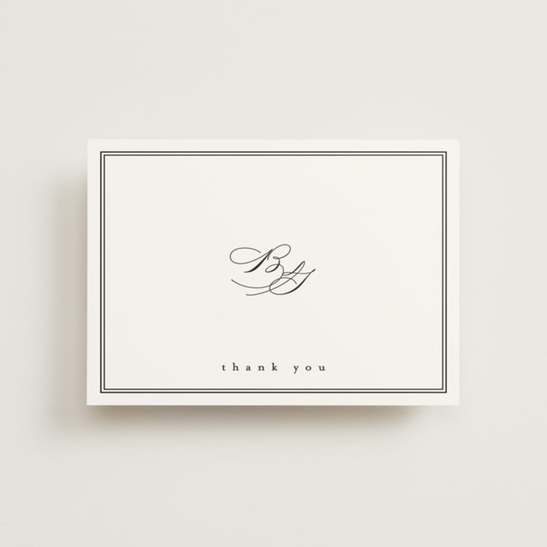 "Overlapping" - Wedding Thank You Postcards in Noir by Amy Kross - Front