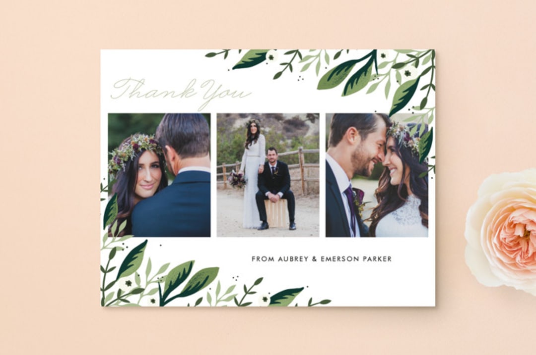 "Paradise" - Wedding Thank You Postcards in Forest by Oma N. Ramkhelawan - Front