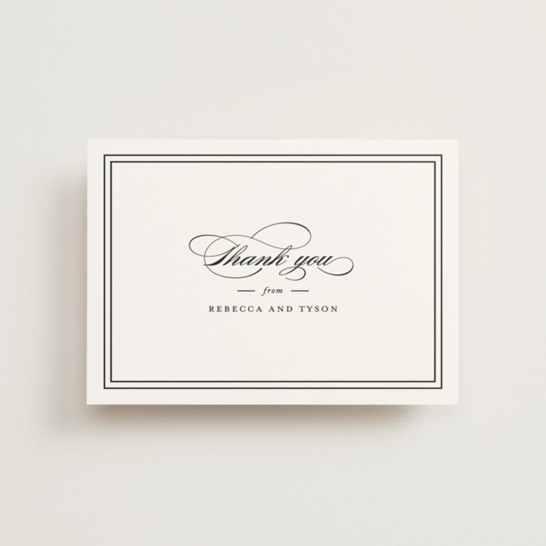 "Eloquence" - Wedding Thank You Postcards in Vanilla by Kimberly FitzSimons - Front