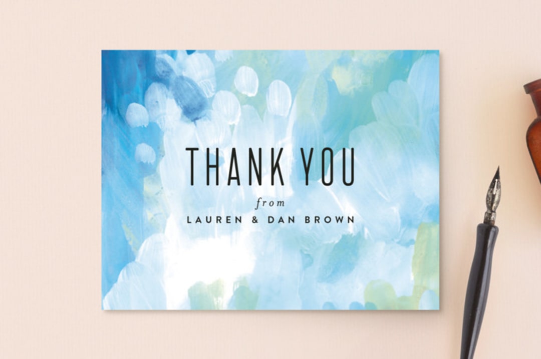 "Gallery Abstract Art" - Wedding Thank You Postcards in Ocean by Alethea and Ruth - Front