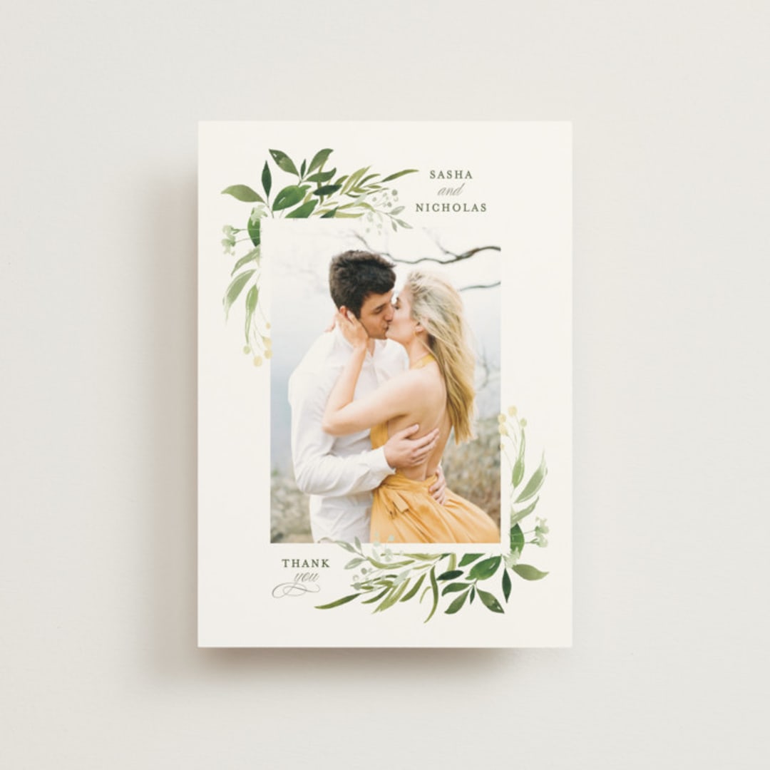 "Verdure" - Wedding Thank You Postcards in Garden by Leah Bisch - Front