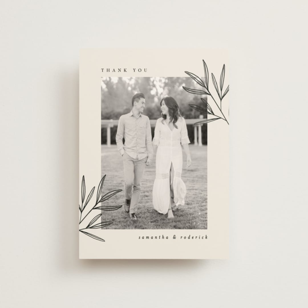 "Italia" - Wedding Thank You Postcards in Taupe by Kelly Schmidt - Front
