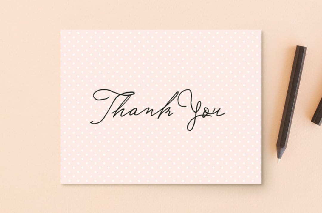 "Estate" - Wedding Thank You Postcards in Blush by Kim Dietrich Elam - Front