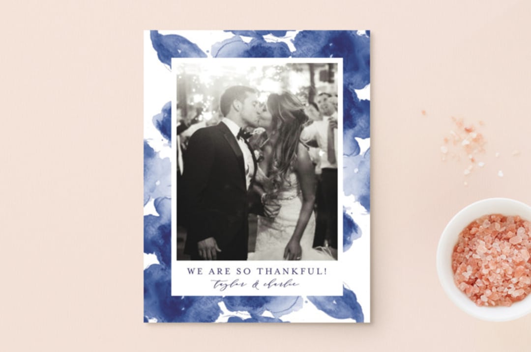 "Cornflower Wedding" - Wedding Thank You Postcards in Periwinkle by Chris Griffith - Front