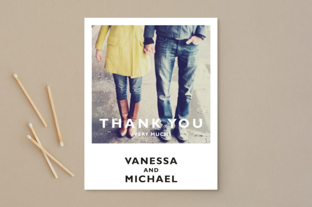 "Desenfadado" - Wedding Thank You Postcards in Black by Aspacia Kusulas - Front