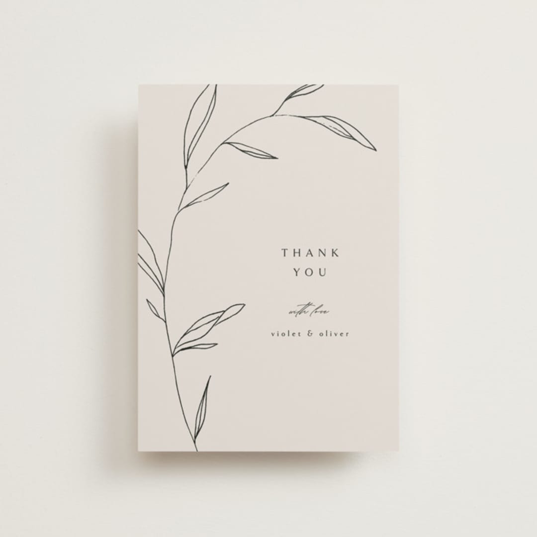 "Waldorf" - Wedding Thank You Postcards in Taupe by Kelly Schmidt - Front