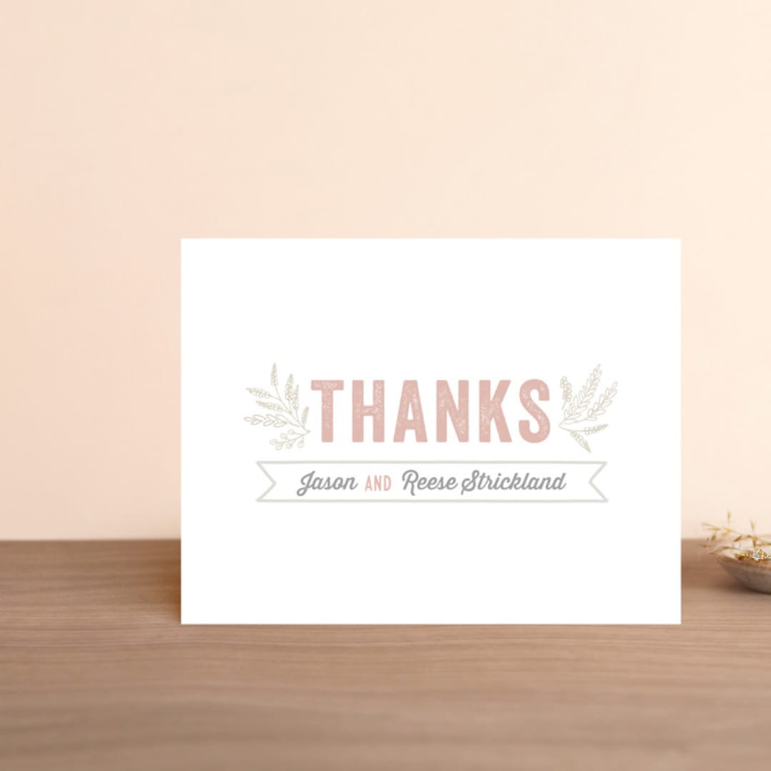 "Rustic Charm" - Wedding Thank You Postcards in Petal by Hooray Creative - Front