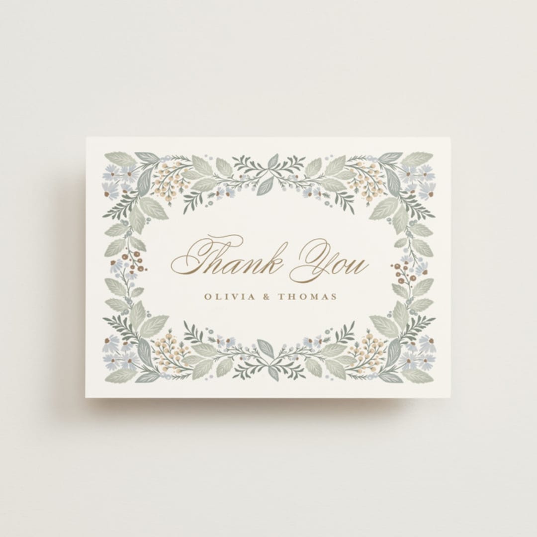 "Wild Flora" - Wedding Thank You Postcards in Meadow by Kristen Smith - Front