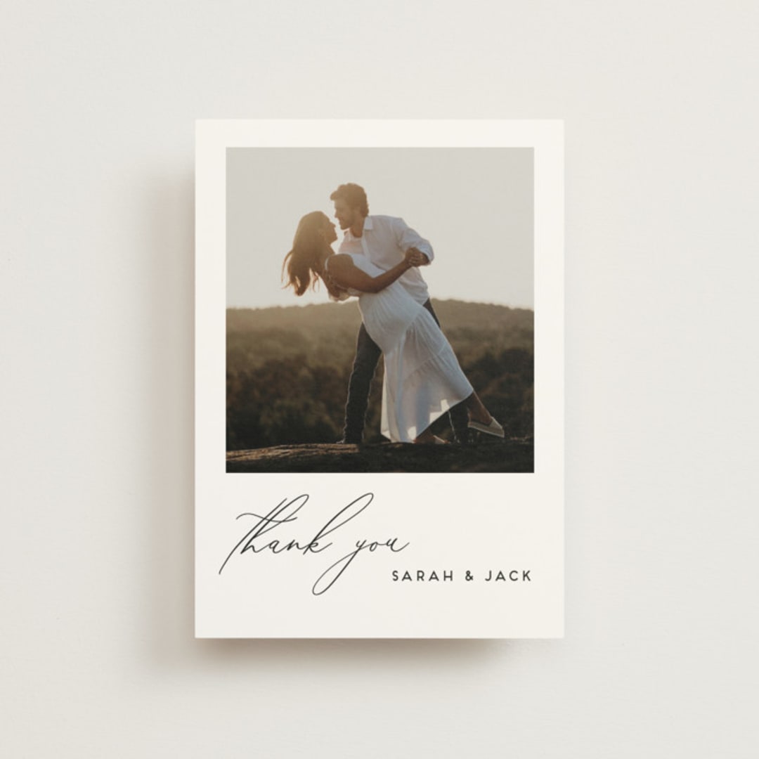 "the script" - Wedding Thank You Postcards in Tuxedo by Genna Blackburn - Front