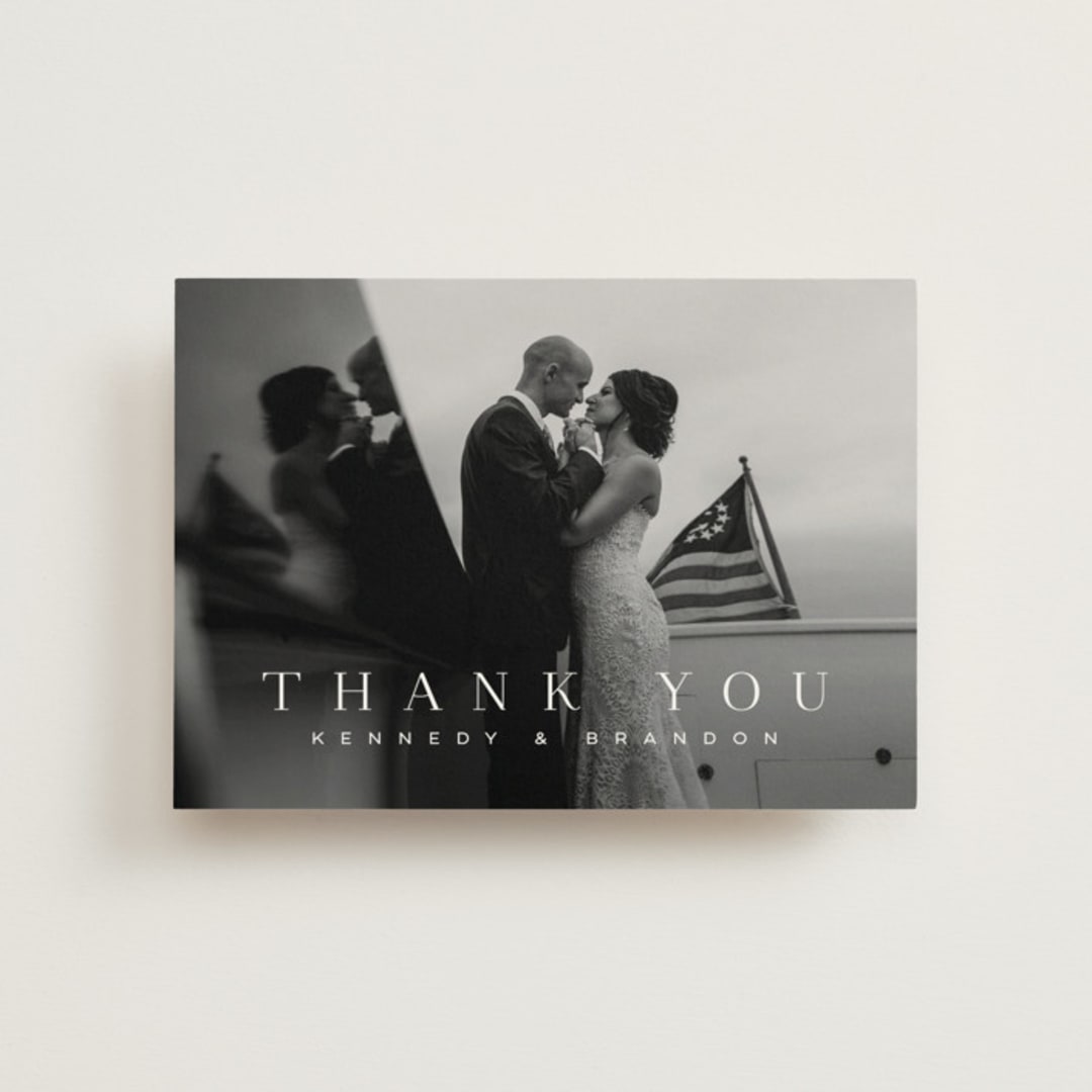 "The Space Between" - Wedding Thank You Postcards in Sugar by Jessica Williams - Front