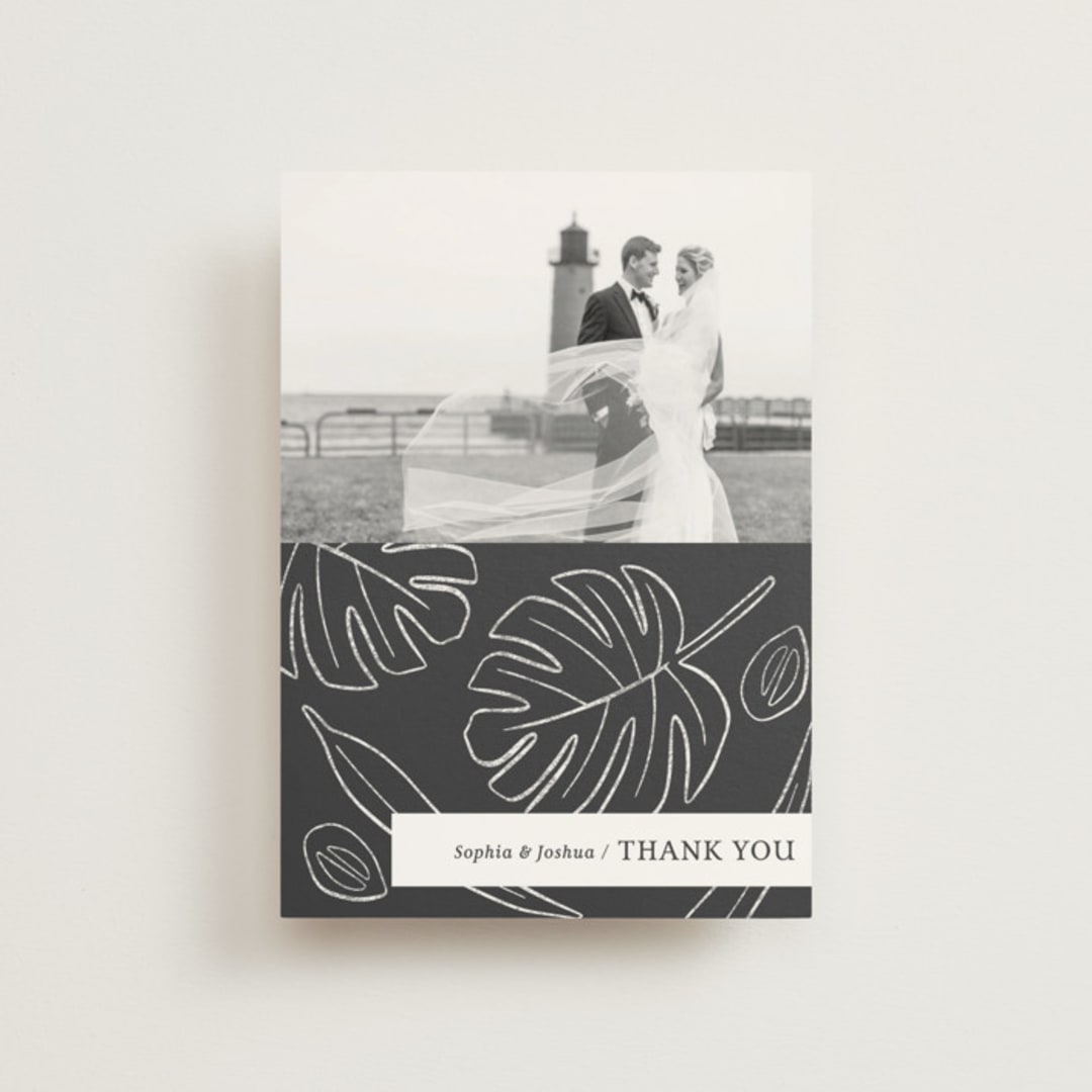 "Crescendo" - Wedding Thank You Postcards in Snow by Griffinbell Paper Co. - Front