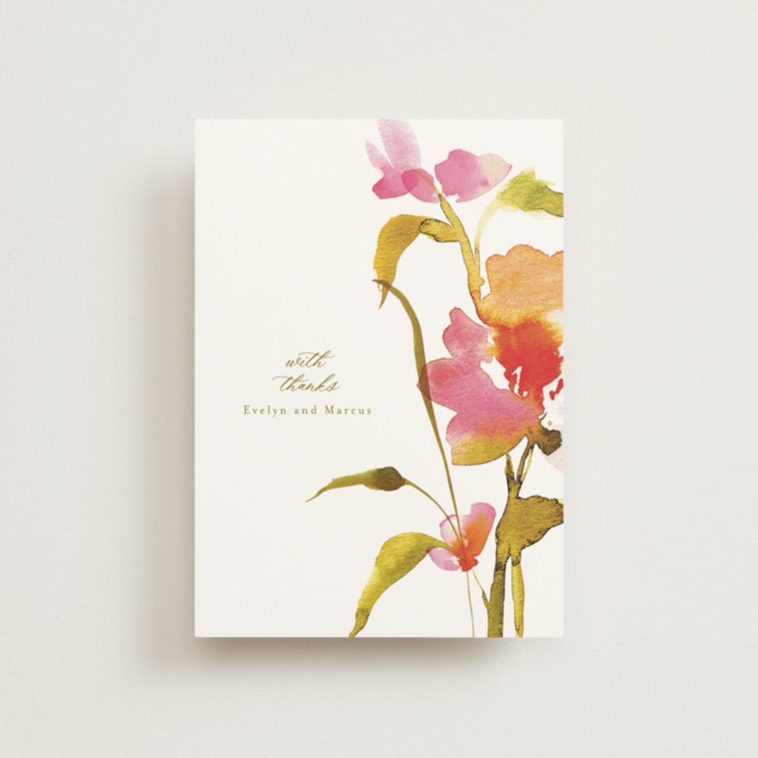 "colorwash floral" - Wedding Thank You Postcards in Blossom by Angela Marzuki - Front