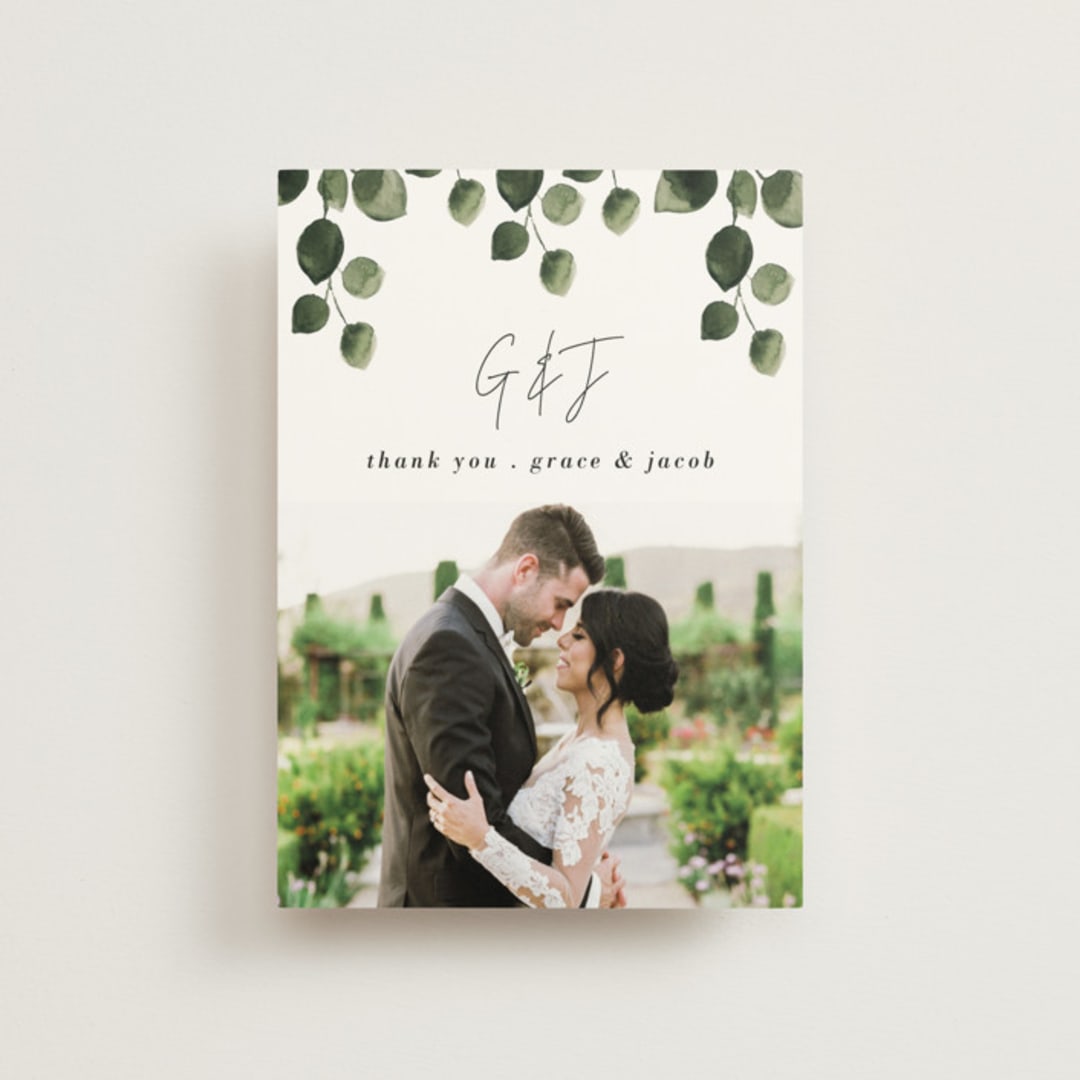 "green rush" - Wedding Thank You Postcards in Snow by Anupama - Front