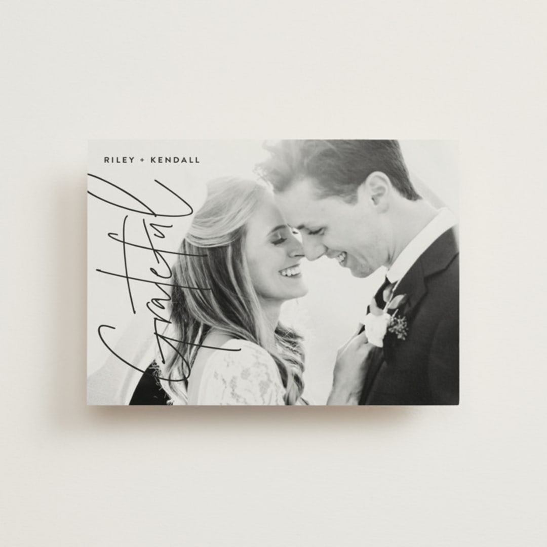 "printed" - Wedding Thank You Postcards in Onyx by JoAnn Jinks - Front