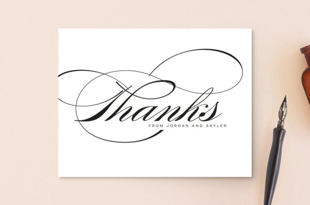 "Waltz" - Wedding Thank You Postcards in Tuxedo by Lori Wemple - Front