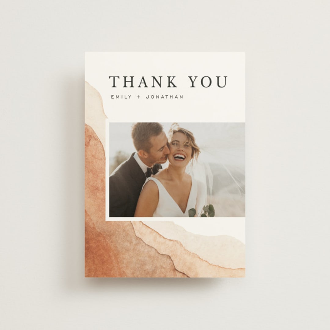 "Watercolor dune" - Wedding Thank You Postcards in Desert by Yuliya Evseeva - Front
