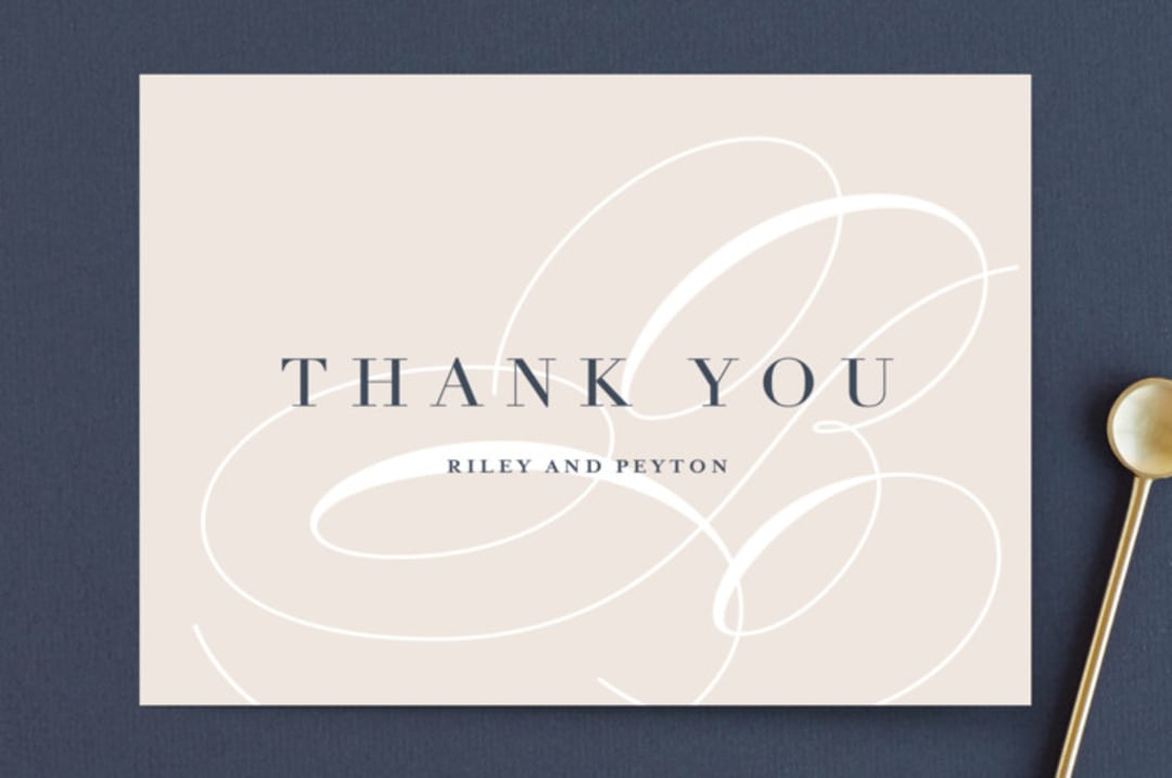 "Fresh Monogram" - Wedding Thank You Postcards in Latte by Lauren Chism - Front