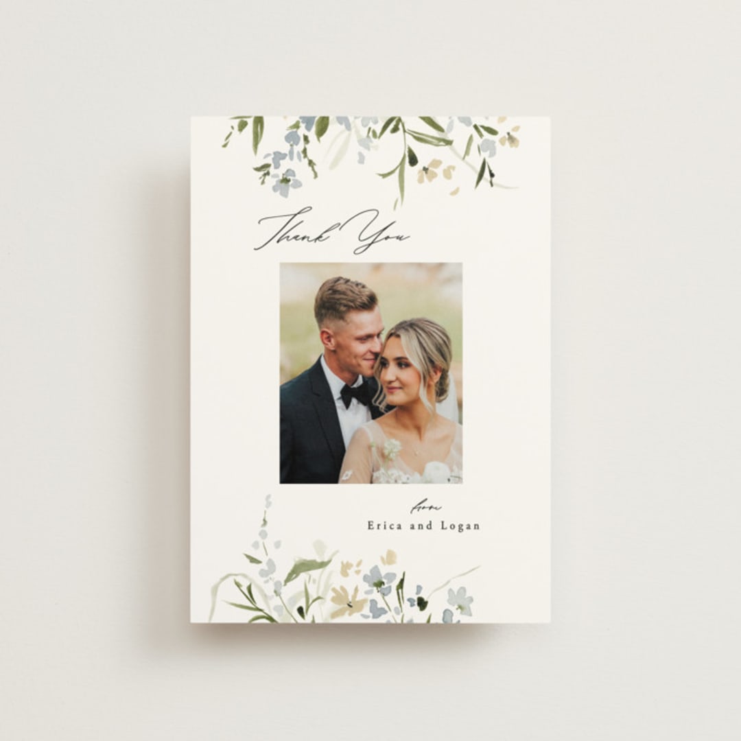 "Fleur" - Wedding Thank You Postcards in Lily by Everett Paper Goods - Front