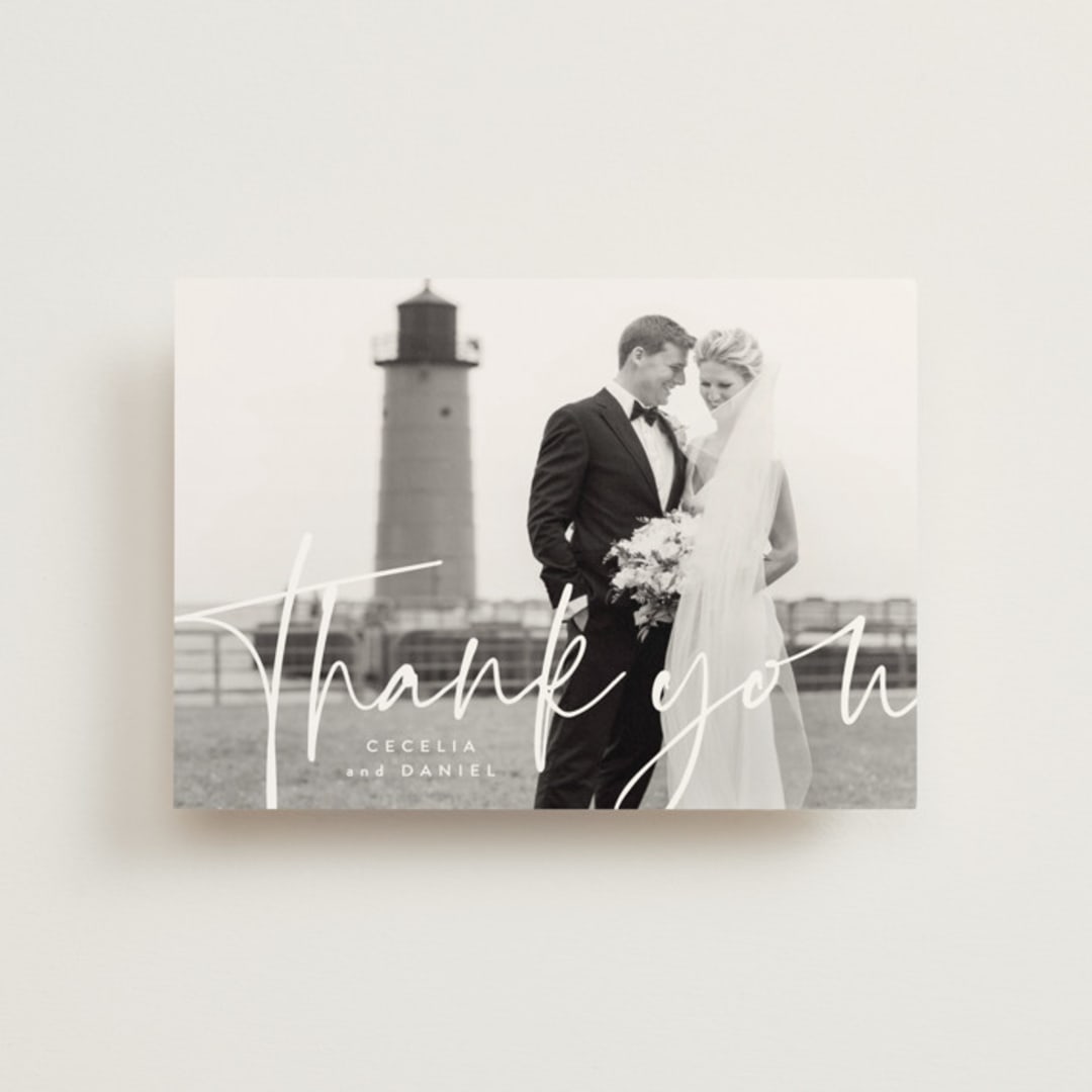 "In this together" - Wedding Thank You Postcards in Black Tie by Lea Delaveris - Front