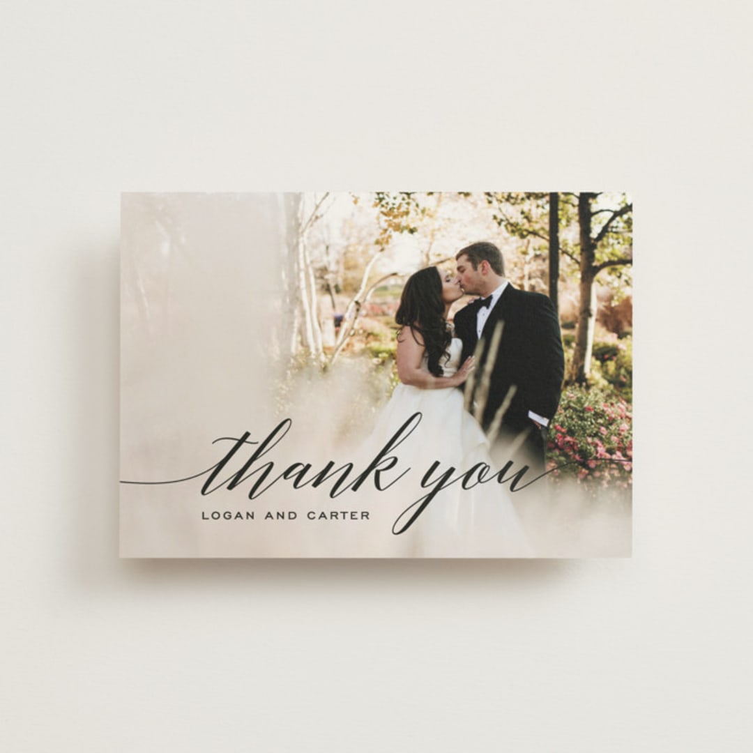 "Someone Like You" - Wedding Thank You Postcards in Tuxedo by Design Lotus - Front