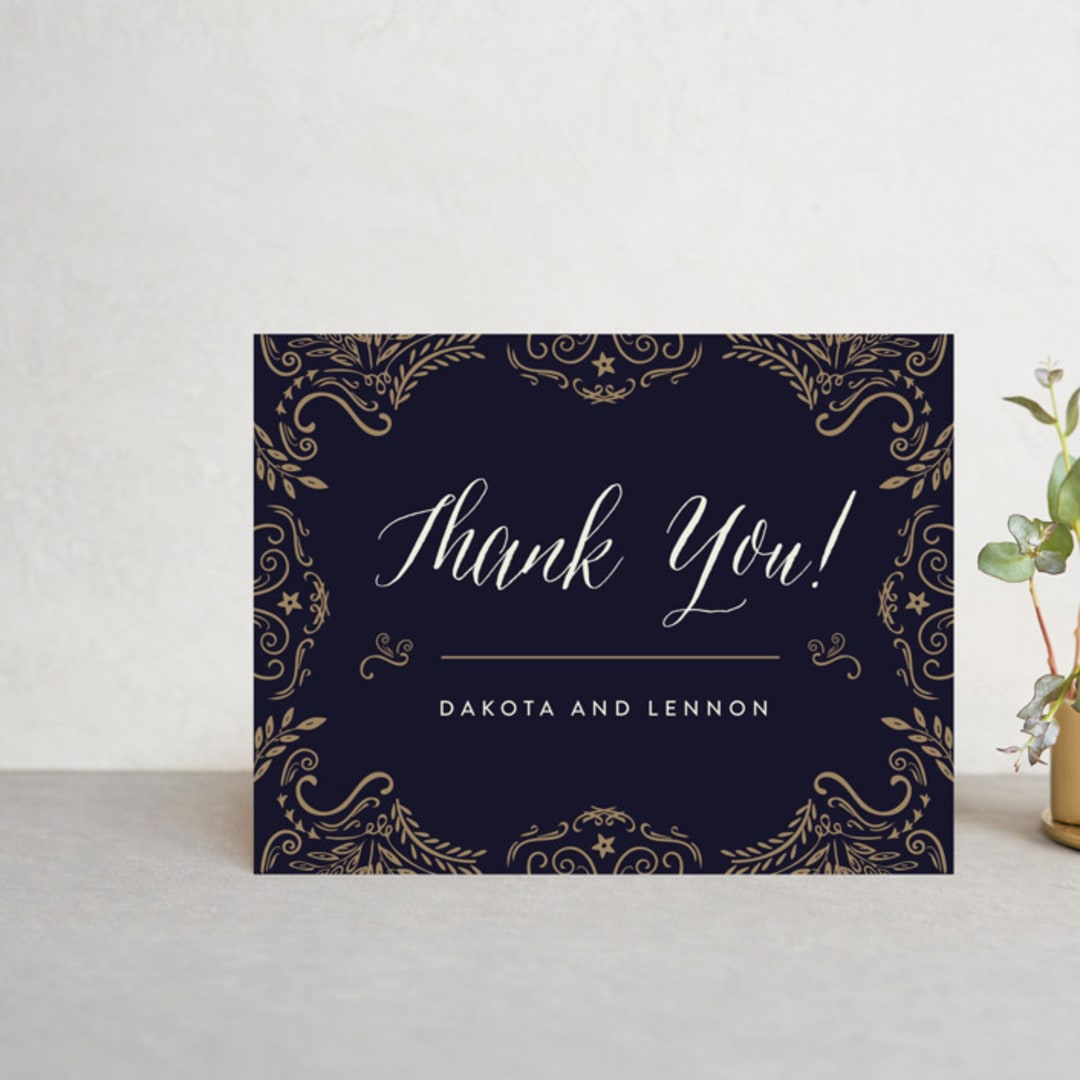 "Wedding Enchantment" - Wedding Thank You Postcards in Midnight by Chris Griffith - Front