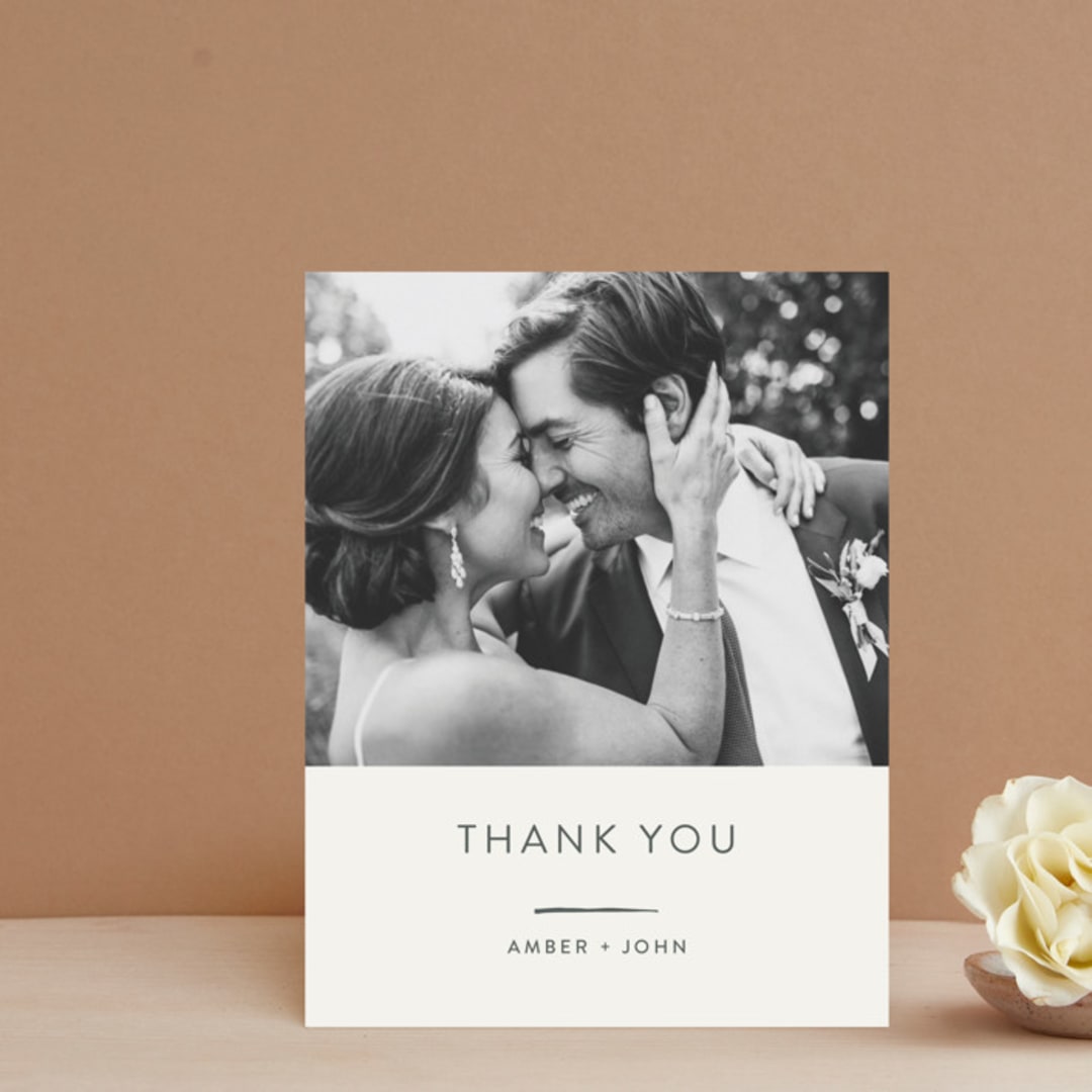 "Pattern Play" - Wedding Thank You Postcards in Pebble by Anelle Mostert - Front