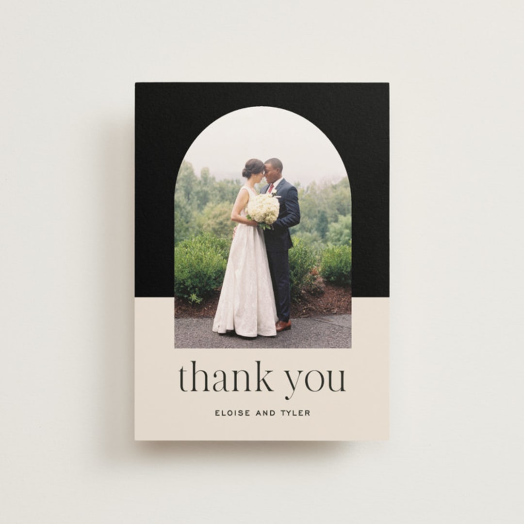 "Little party big love" - Wedding Thank You Postcards in Noir by Jessica Corliss - Front