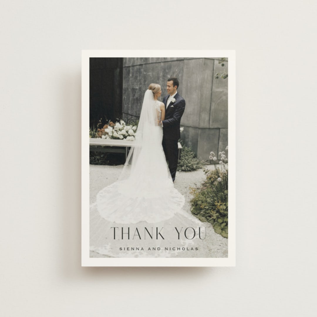 "More Than Words" - Wedding Thank You Postcards in Bridal White by Design Lotus - Front
