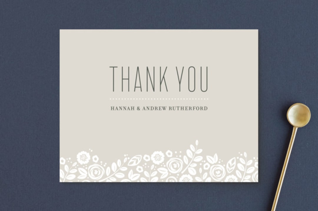 "White Shadows" - Wedding Thank You Postcards in Champagne by Jessica Williams - Front