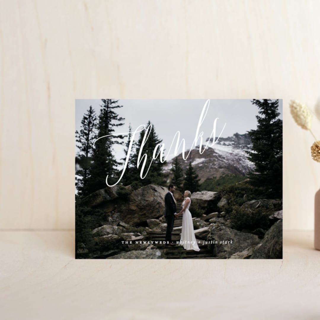 "Signed" - Wedding Thank You Postcards in Pearl by Roxy Cervantes - Front