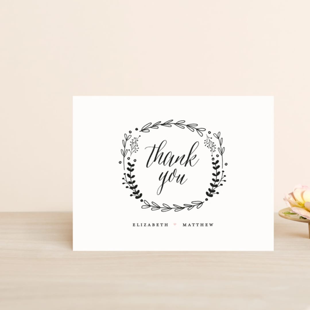 "Always" - Wedding Thank You Postcards in Blush by Susan Brown - Front