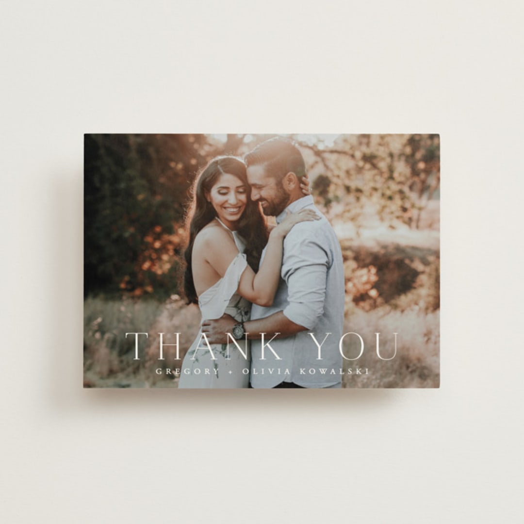 "Classy Type" - Wedding Thank You Postcards in Lily by Hooray Creative - Front