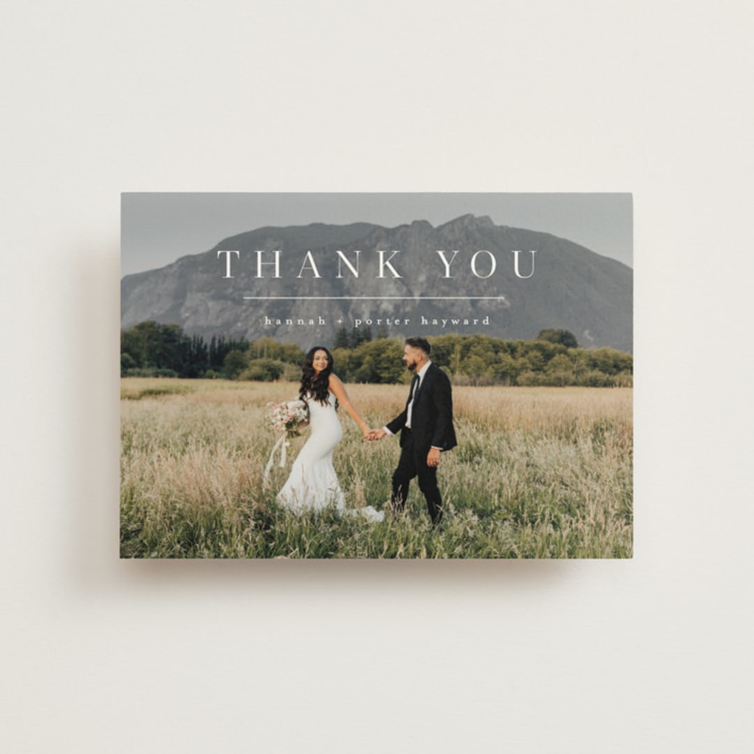 "Mystique" - Wedding Thank You Postcards in Linen by Ashley Rosenbaum - Front
