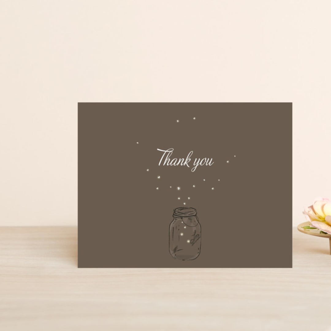"Fireflies" - Wedding Thank You Postcards in Zuni Brown by Paige Rothhaar - Front