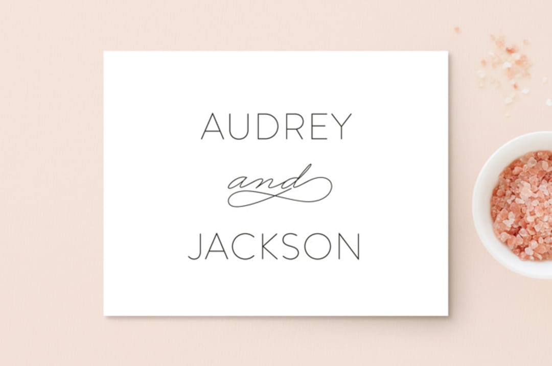 "Forever And" - Wedding Thank You Postcards in Black Tie by Kim Dietrich Elam - Front