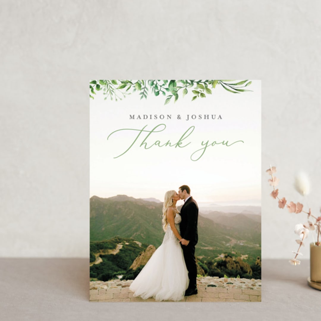 "Bright & Green" - Wedding Thank You Postcards in Spring by Amanda Day - Front