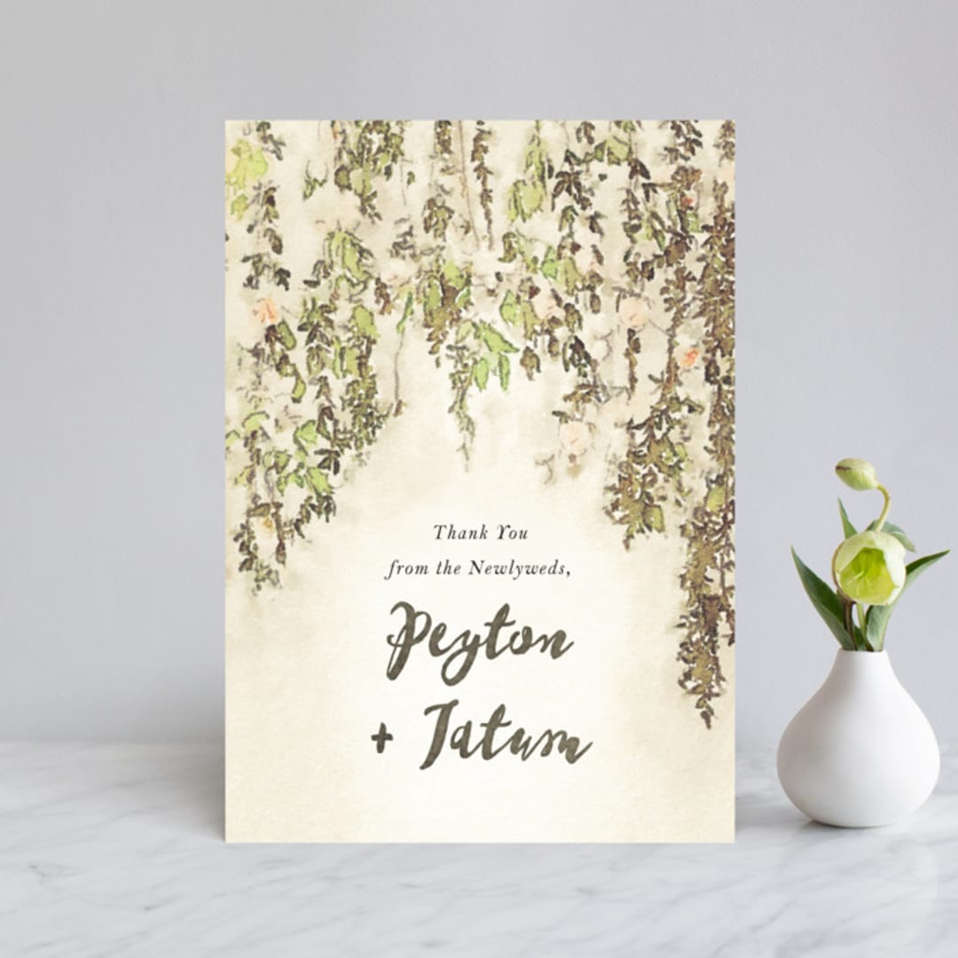 "English Countryside" - Wedding Thank You Postcards in Moss by Design Lotus - Front