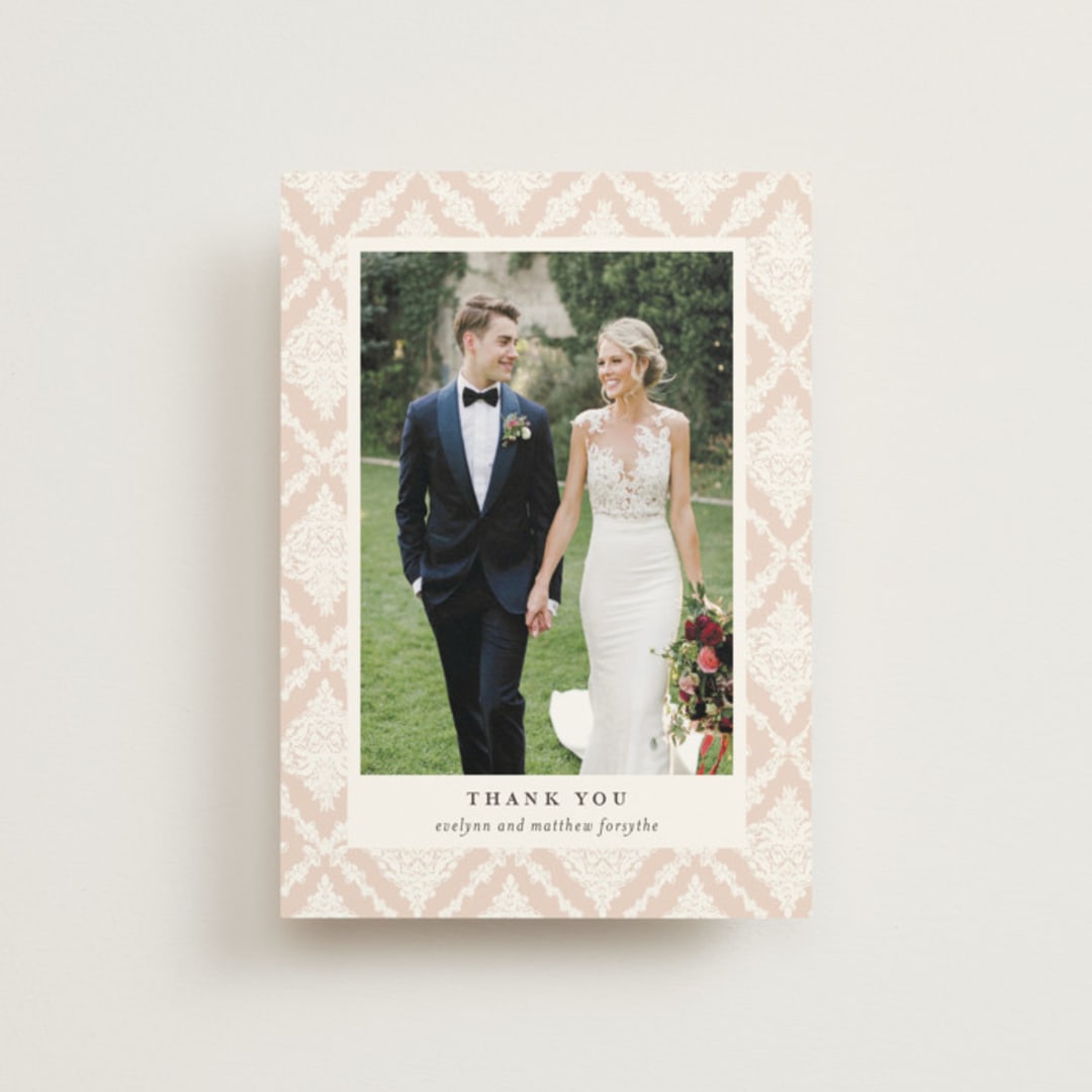 "French Roses" - Wedding Thank You Postcards in Blush by 2birdstone - Front