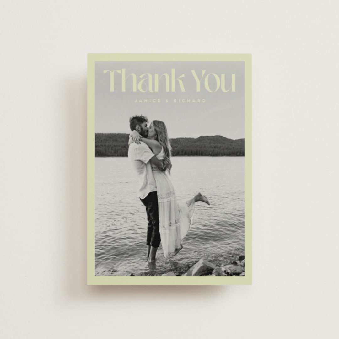 "News!" - Wedding Thank You Postcards in Kiwi by Claudia Orengo - Front