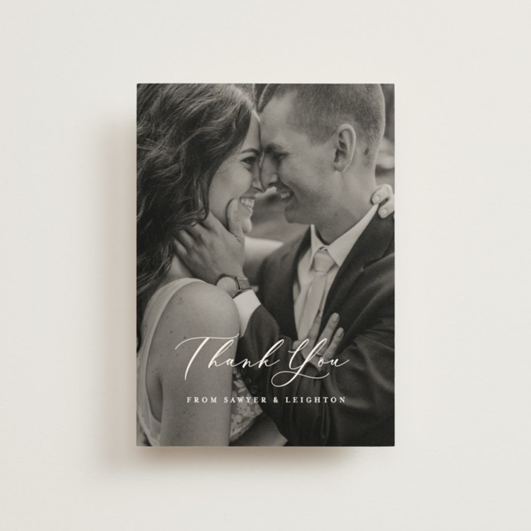"Eternal" - Wedding Thank You Postcards in Ecru by Carly Reed Walker - Front