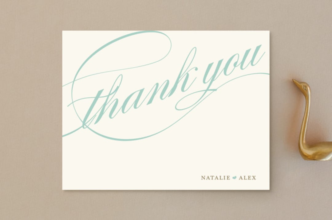 "Winter Flourish" - Wedding Thank You Postcards in Petal Pink by Annie Clark - Front