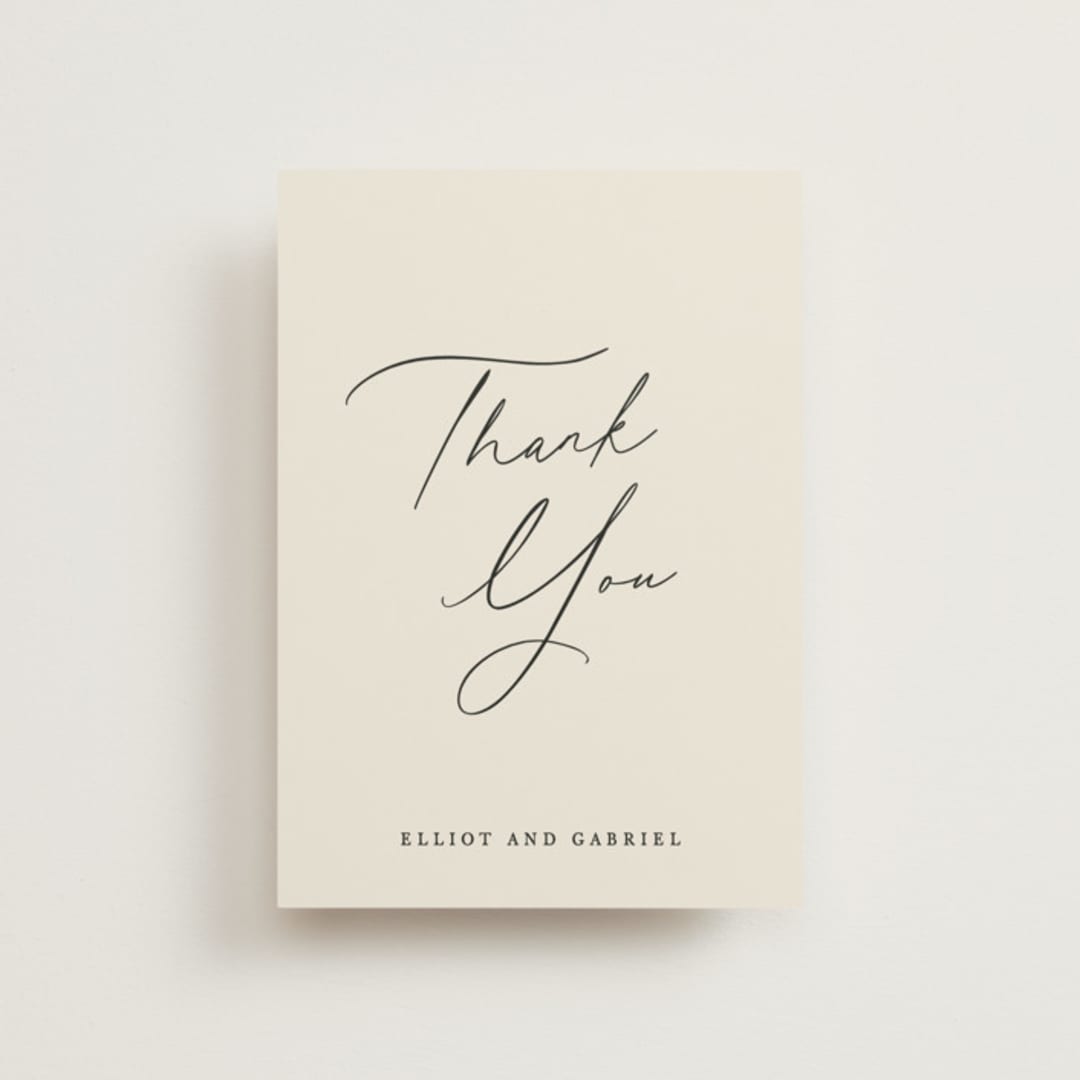 "Scripted Names" - Wedding Thank You Postcards in Ecru by Hooray Creative - Front