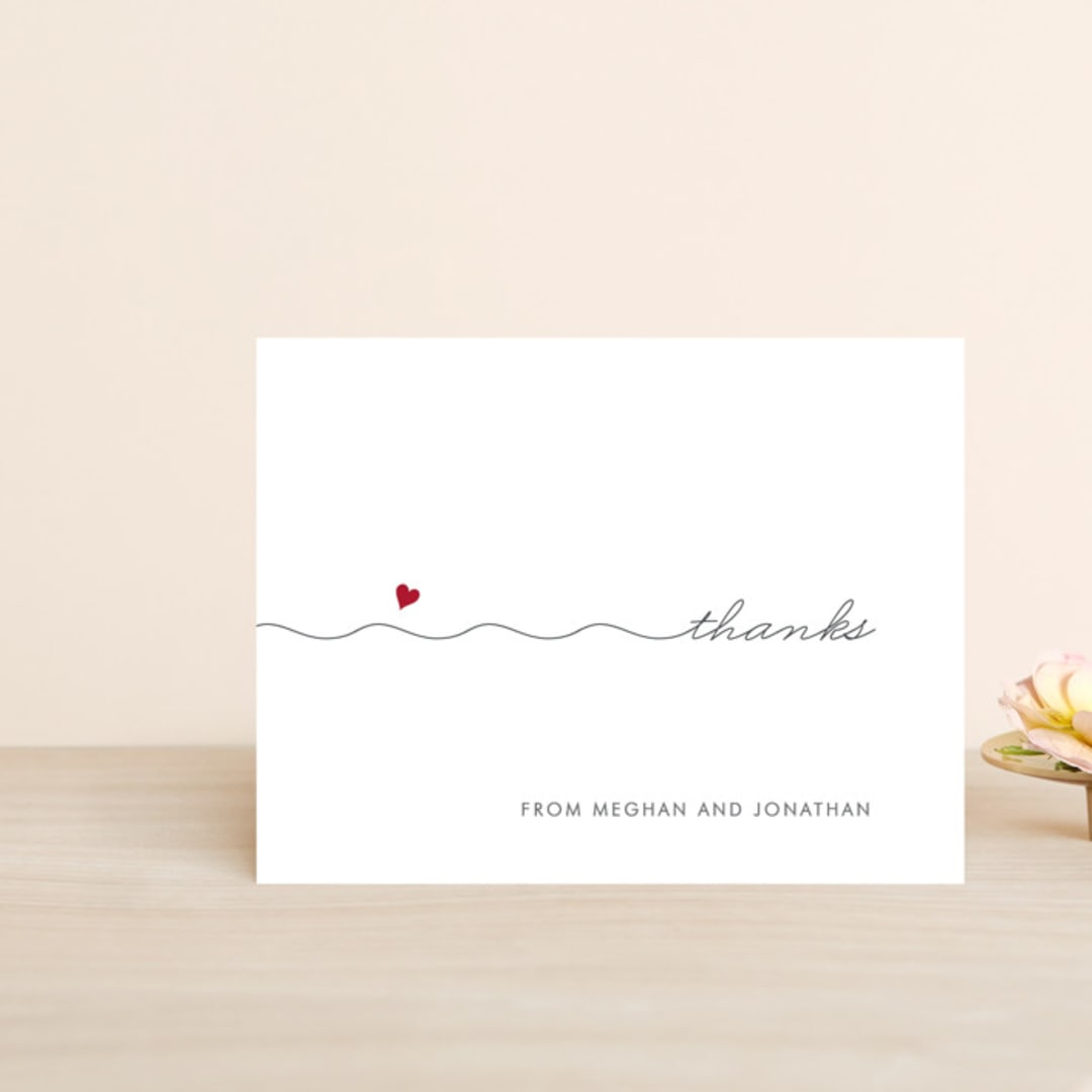 "Love Connection" - Wedding Thank You Postcards in Red Hot by Kim Dietrich Elam - Front