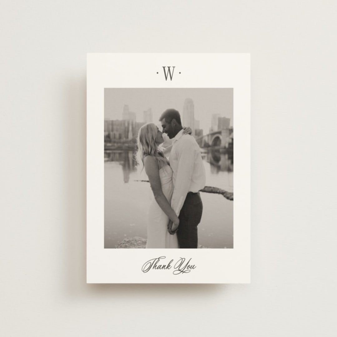 "Dotted Classic" - Wedding Thank You Postcards in Hydrangea by Carolyn MacLaren - Front