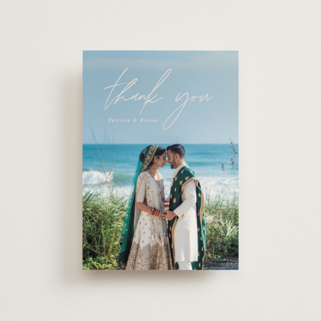 "Everlasting Love" - Wedding Thank You Postcards in Linen by Brandy Folse - Front