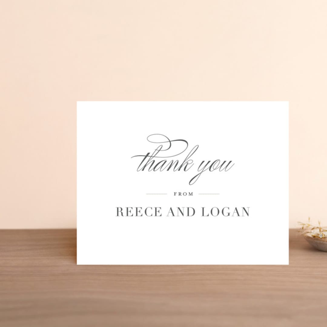"Classical" - Wedding Thank You Postcards in Taupe by Jessica Williams - Front