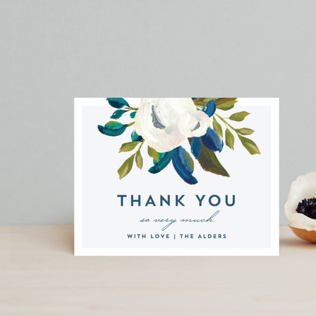 "Our Something Blue" - Wedding Thank You Postcards in Ocean by AK Graphics - Front