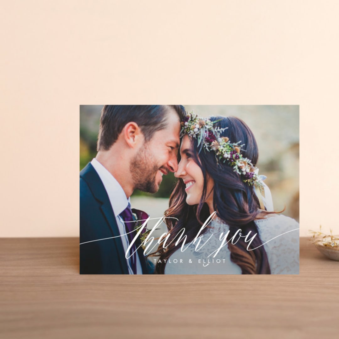 "Effervescent" - Wedding Thank You Postcards in Blush by Kristie Kern - Front