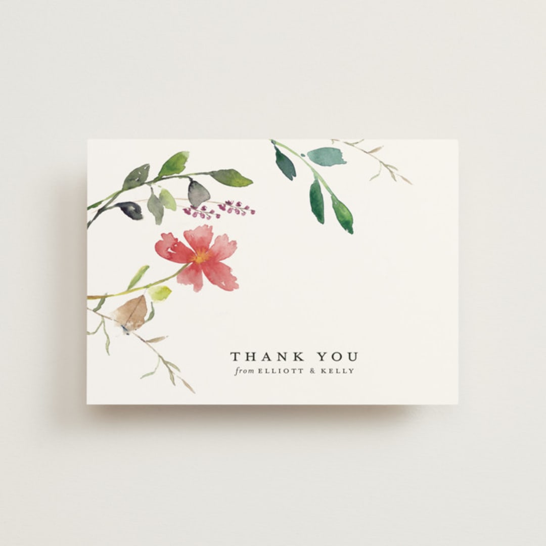 "Spring Wildflowers" - Wedding Thank You Postcards in Floral by Mere Paper - Front
