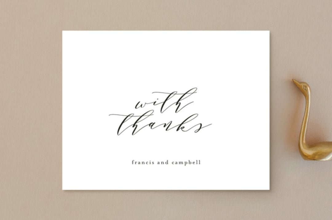 "Simple Elegance" - Wedding Thank You Postcards in Tuxedo by Phrosné Barwood - Front